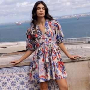 Oliphant V-NECK PUFF MINI- CHENNAI COBALT